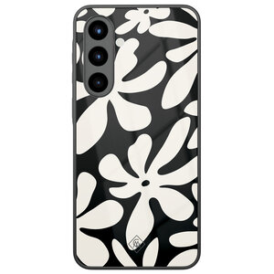 Casimoda Samsung Galaxy A56 glazen hardcase - Noir bloom