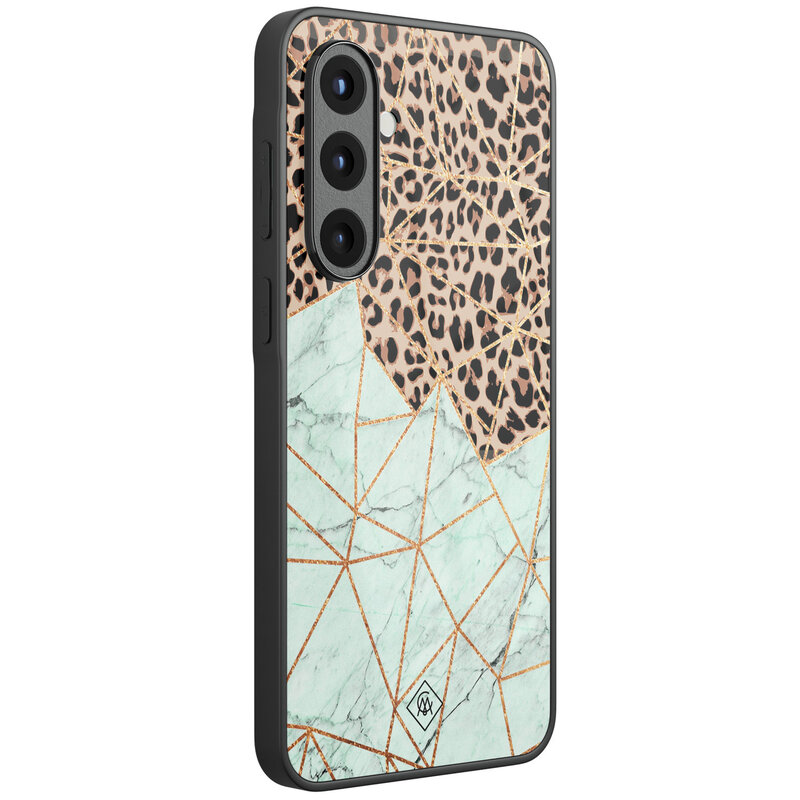 Casimoda Samsung Galaxy A56 glazen hardcase - Luipaard marmer mint