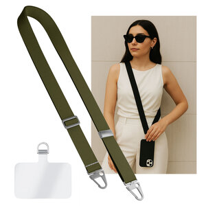 Casimoda Universeel verstelbaar telefoonkoord met zilveren sluiting - Groen