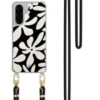 Casimoda Samsung Galaxy A56 hoesje met zwart koord - Noir bloom