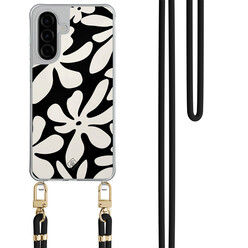Casimoda Samsung Galaxy A56 hoesje met zwart koord - Noir bloom