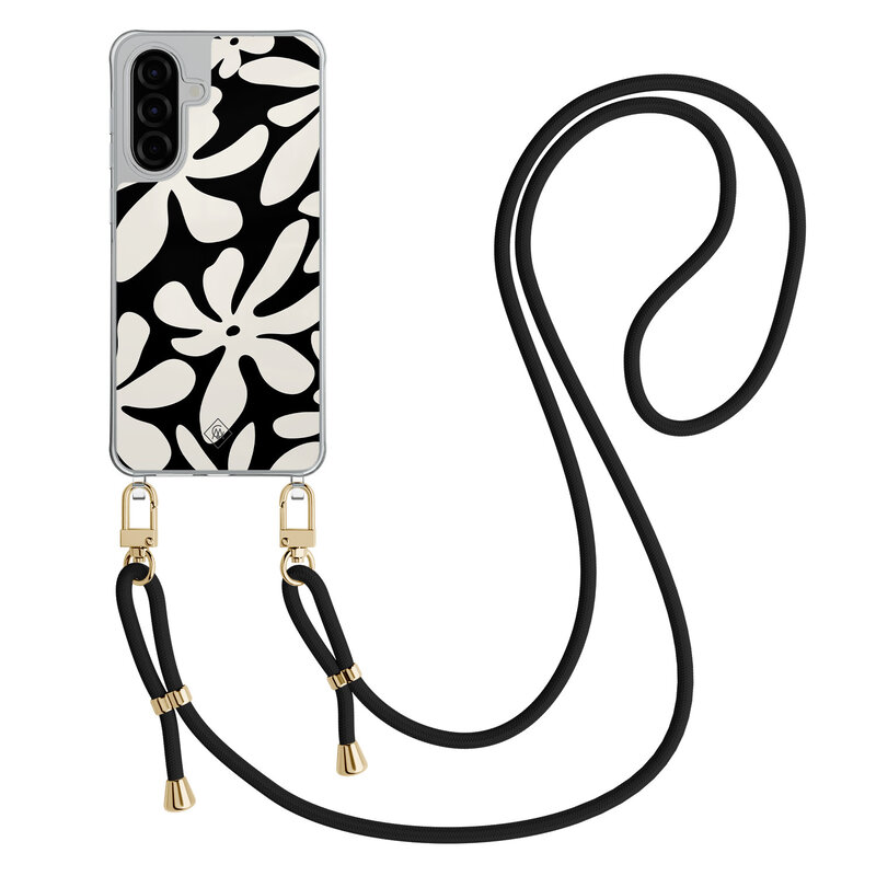 Casimoda Samsung Galaxy A56 hoesje met zwart koord - Noir bloom