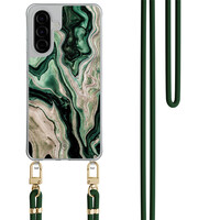 Casimoda Samsung Galaxy A56 hoesje met groen koord - Green waves