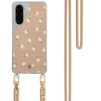 Casimoda Samsung Galaxy A56 hoesje met beige koord - Sweet daisies