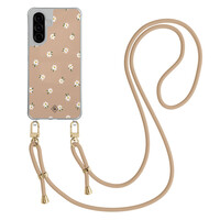 Casimoda Samsung Galaxy A56 hoesje met beige koord - Sweet daisies