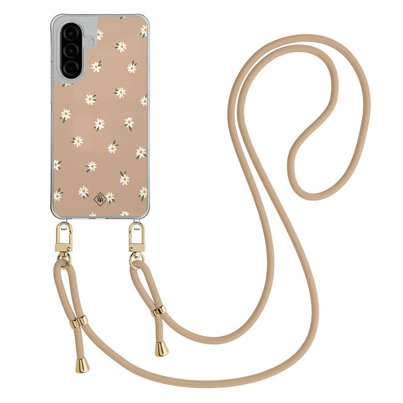 Casimoda Samsung Galaxy A56 hoesje met beige koord - Sweet daisies