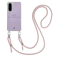 Casimoda Samsung Galaxy A56 hoesje met rosegoud koord - Hortensia