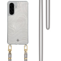 Casimoda Samsung Galaxy A56 hoesje met grijs koord - Abstract waves