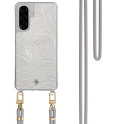 Casimoda Samsung Galaxy A56 hoesje met grijs koord - Abstract waves