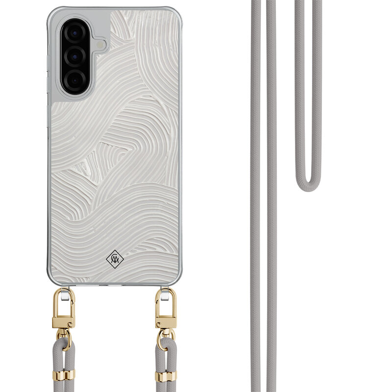 Casimoda Samsung Galaxy A56 hoesje met grijs koord - Abstract waves