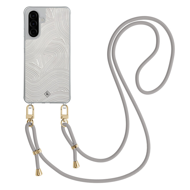 Casimoda Samsung Galaxy A56 hoesje met grijs koord - Abstract waves