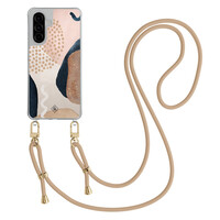 Casimoda Samsung Galaxy A56 hoesje met beige koord - Abstract dots