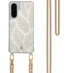 Casimoda Samsung Galaxy A56 hoesje met beige koord - Palm leaves beige