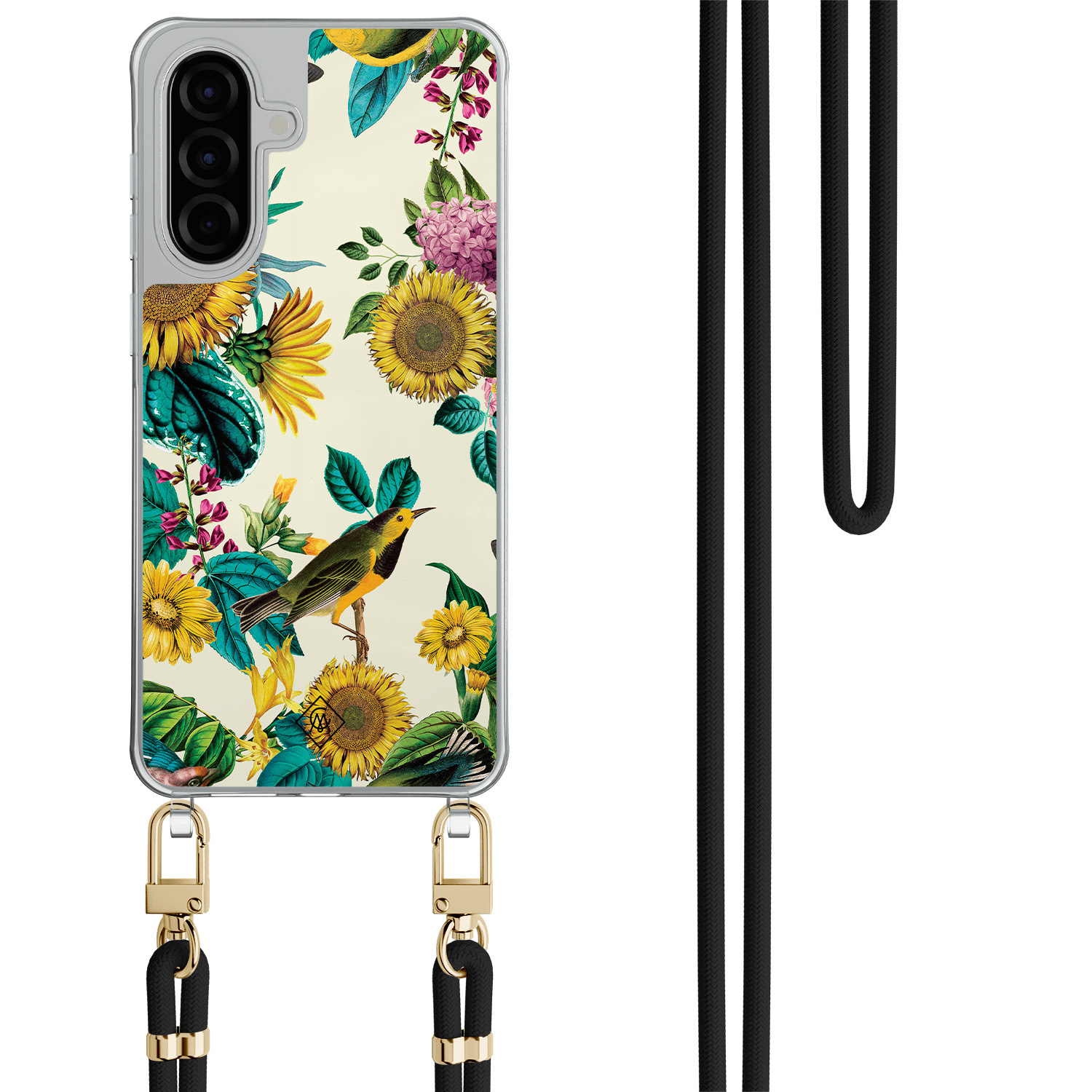 Samsung Galaxy A56 hoesje met zwart koord Sunflowers