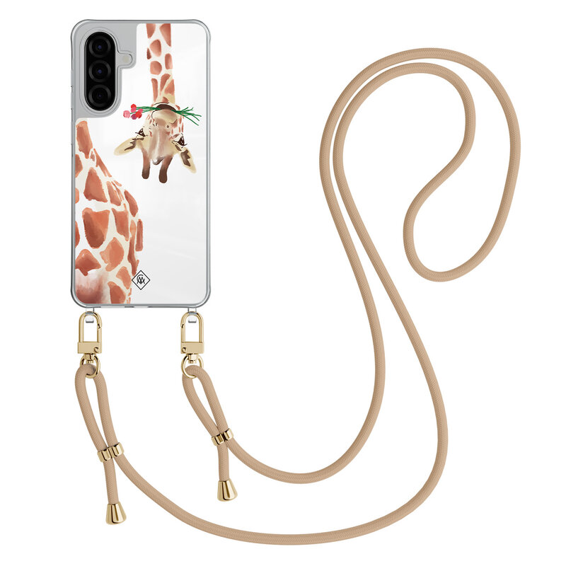 Casimoda Samsung Galaxy A56 hoesje met beige koord - Giraffe