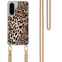 Casimoda Samsung Galaxy A56 hoesje met beige koord - Golden wildcat