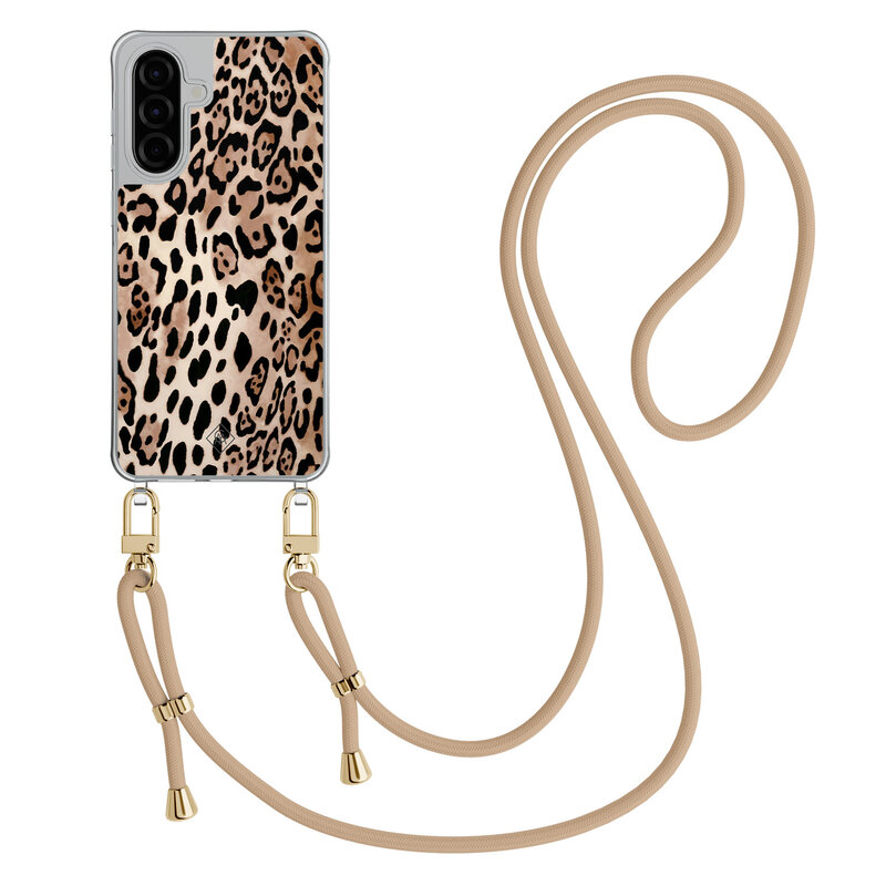 Casimoda Samsung Galaxy A56 hoesje met beige koord - Golden wildcat