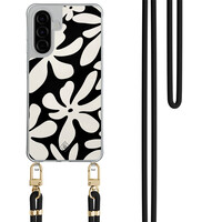 Casimoda Samsung Galaxy A36 hoesje met zwart koord - Noir bloom