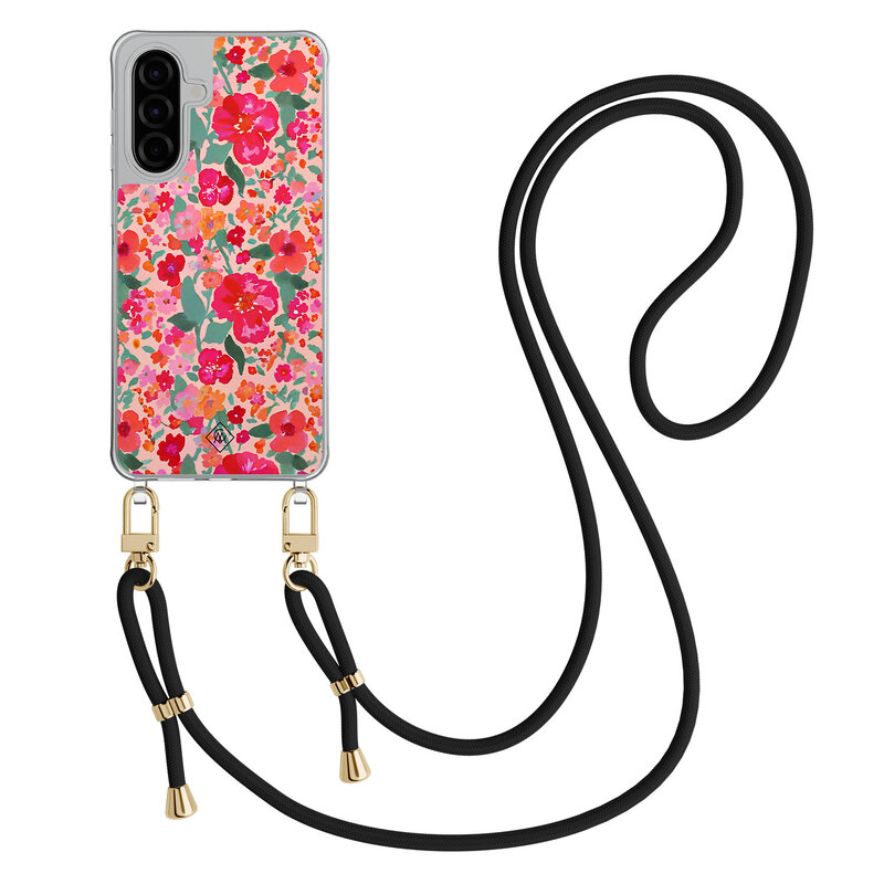 Casimoda Samsung Galaxy A36 hoesje met zwart koord - Multi flowers