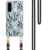 Casimoda Samsung Galaxy A36 hoesje met donkerblauw koord - Japandi waves