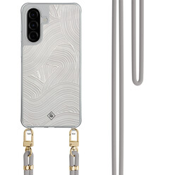 Casimoda Samsung Galaxy A36 hoesje met grijs koord - Abstract waves