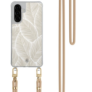 Casimoda Samsung Galaxy A36 hoesje met beige koord - Palm leaves beige