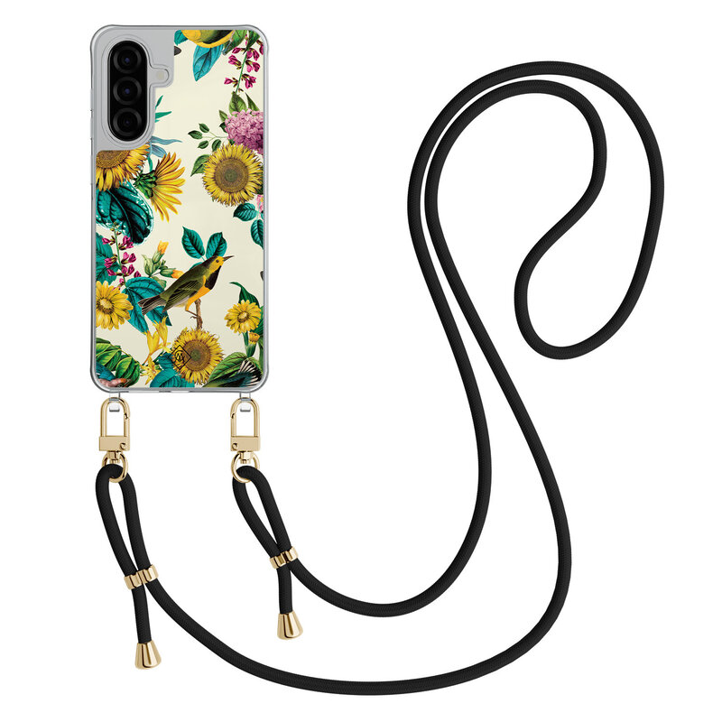 Casimoda Samsung Galaxy A36 hoesje met zwart koord - Sunflowers