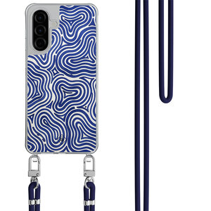 Casimoda Samsung Galaxy A36 hoesje met donkerblauw koord - Ocean waves