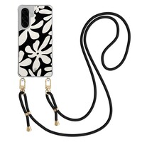 Casimoda Samsung Galaxy A26 hoesje met zwart koord - Noir bloom