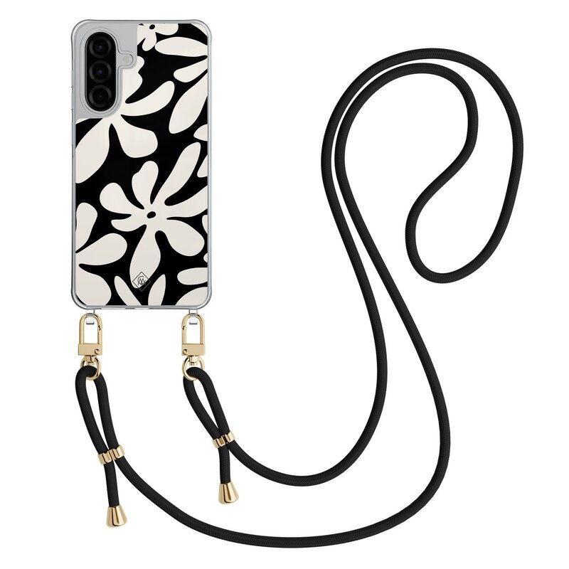 Casimoda Samsung Galaxy A26 hoesje met zwart koord - Noir bloom