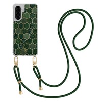 Casimoda Samsung Galaxy A26 hoesje met groen koord - Kubus groen