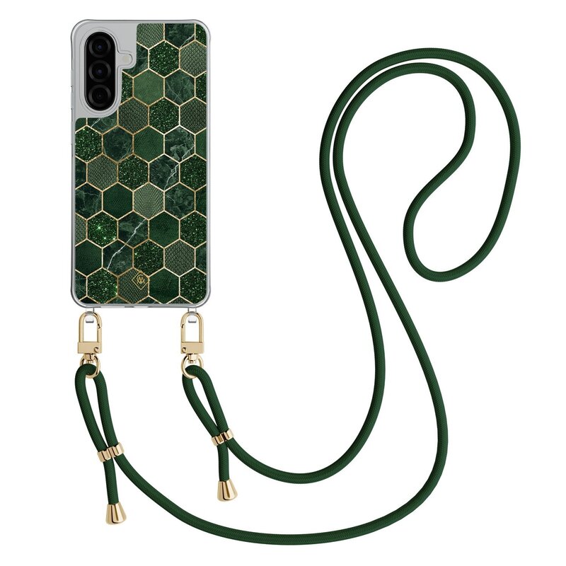 Casimoda Samsung Galaxy A26 hoesje met groen koord - Kubus groen