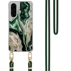 Casimoda Samsung Galaxy A26 hoesje met groen koord - Green waves