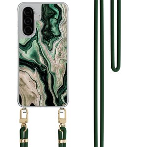Casimoda Samsung Galaxy A26 hoesje met groen koord - Green waves
