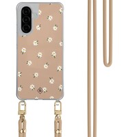Casimoda Samsung Galaxy A26 hoesje met beige koord - Sweet daisies