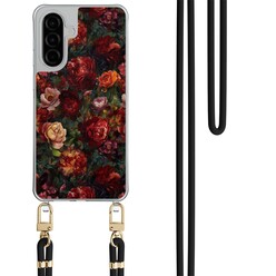 Casimoda Samsung Galaxy A26 hoesje met zwart koord - Floral garden