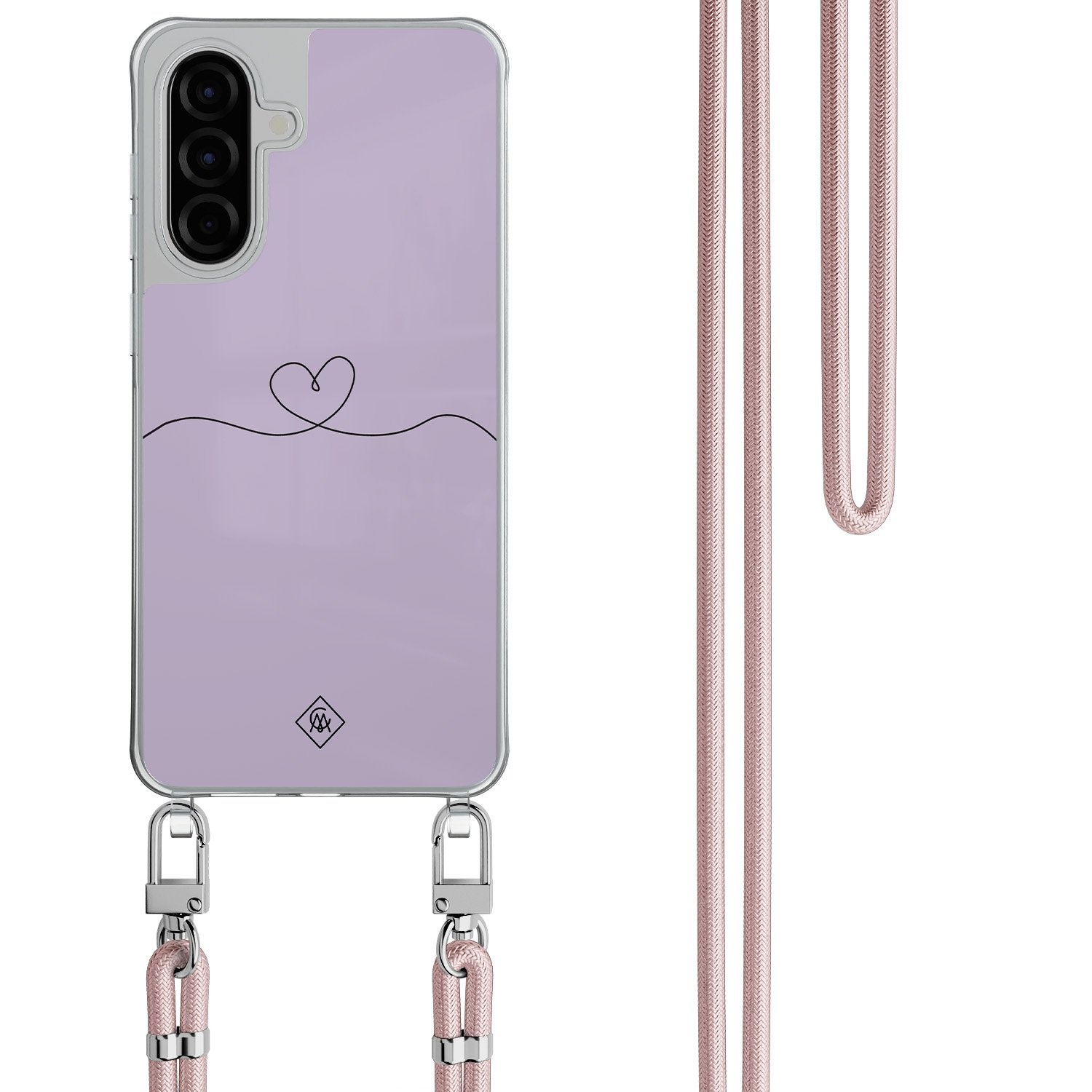 Samsung Galaxy A26 hoesje met rosegoud koord Hortensia