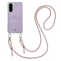 Casimoda Samsung Galaxy A26 hoesje met rosegoud koord - Hortensia