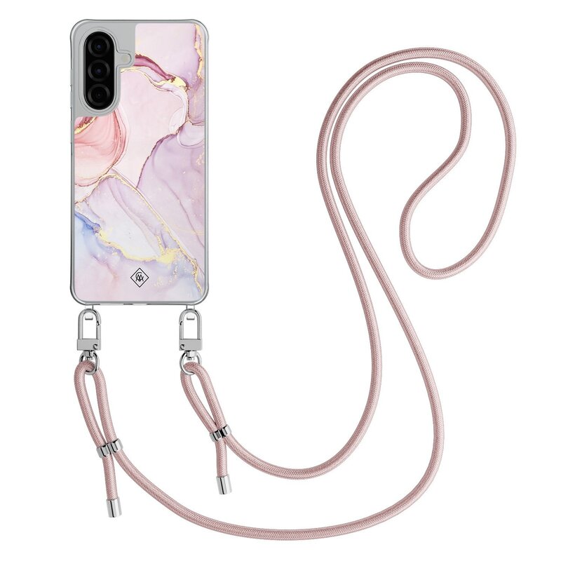Casimoda Samsung Galaxy A26 hoesje met rosegoud koord - Purple sky