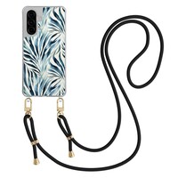 Casimoda Samsung Galaxy A26 hoesje met donkerblauw koord - Japandi waves