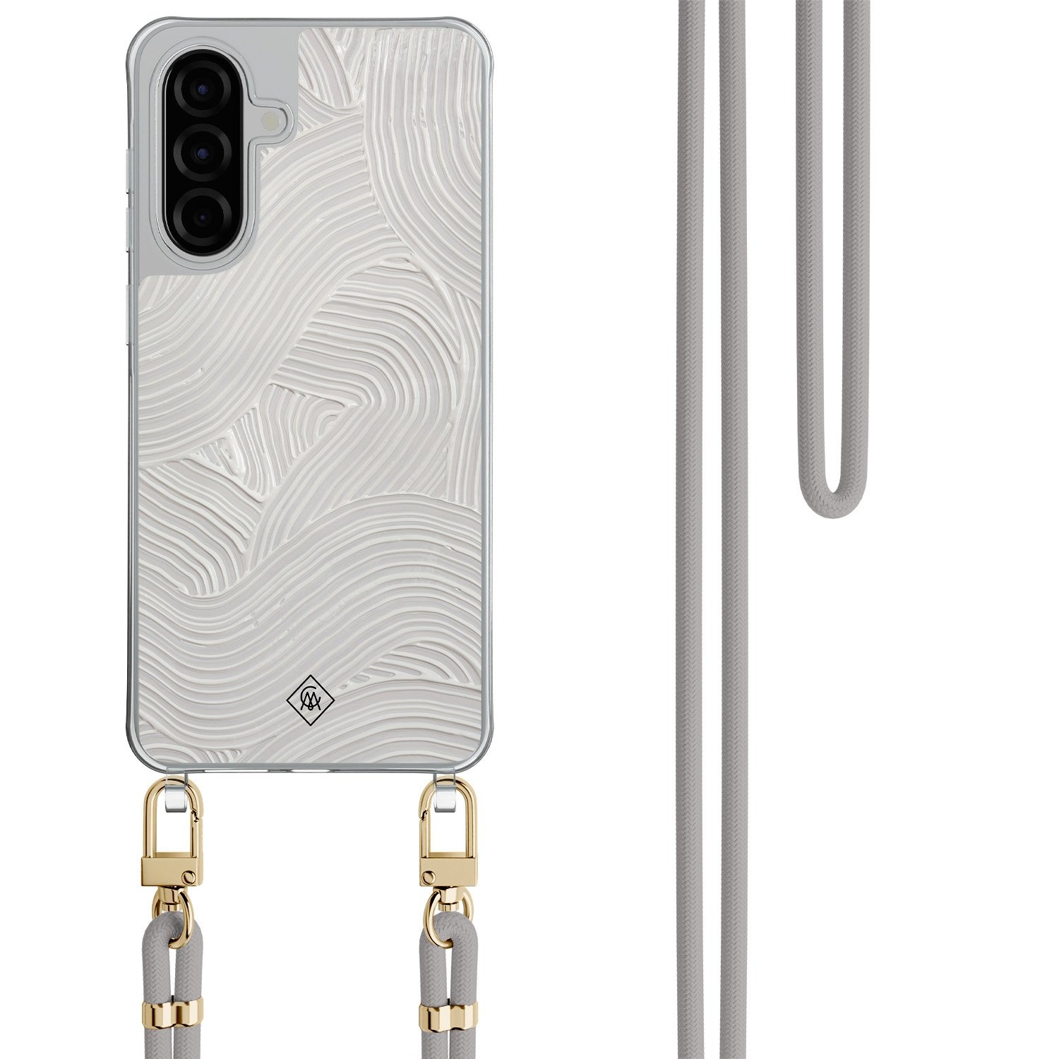Samsung Galaxy A26 hoesje met grijs koord Abstract waves
