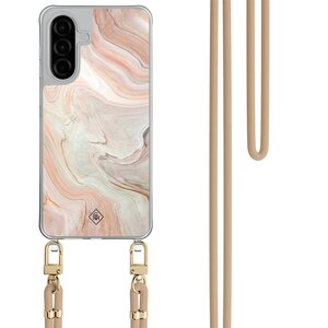 Casimoda Samsung Galaxy A26 hoesje met beige koord - Marmer waves