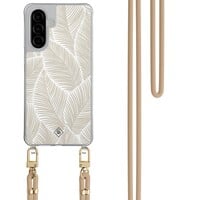 Casimoda Samsung Galaxy A26 hoesje met beige koord - Palm leaves beige
