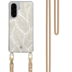 Casimoda Samsung Galaxy A26 hoesje met beige koord - Palm leaves beige