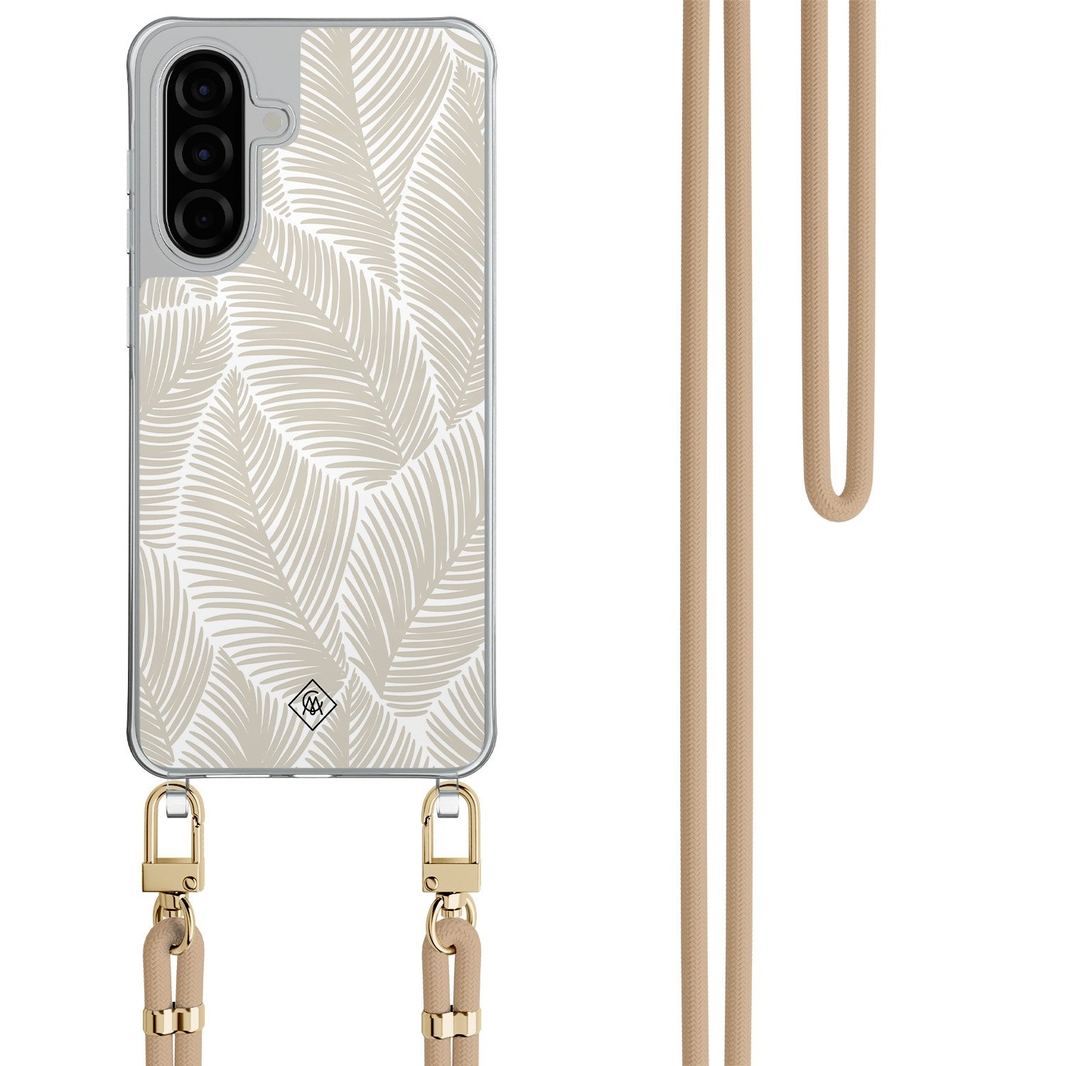 Samsung Galaxy A26 hoesje met beige koord Palm leaves beige