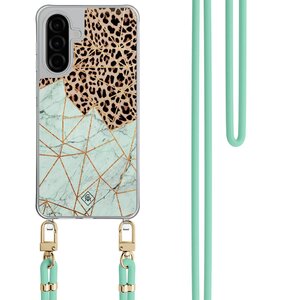 Casimoda Samsung Galaxy A26 hoesje met rosegoud koord - Marmer paars