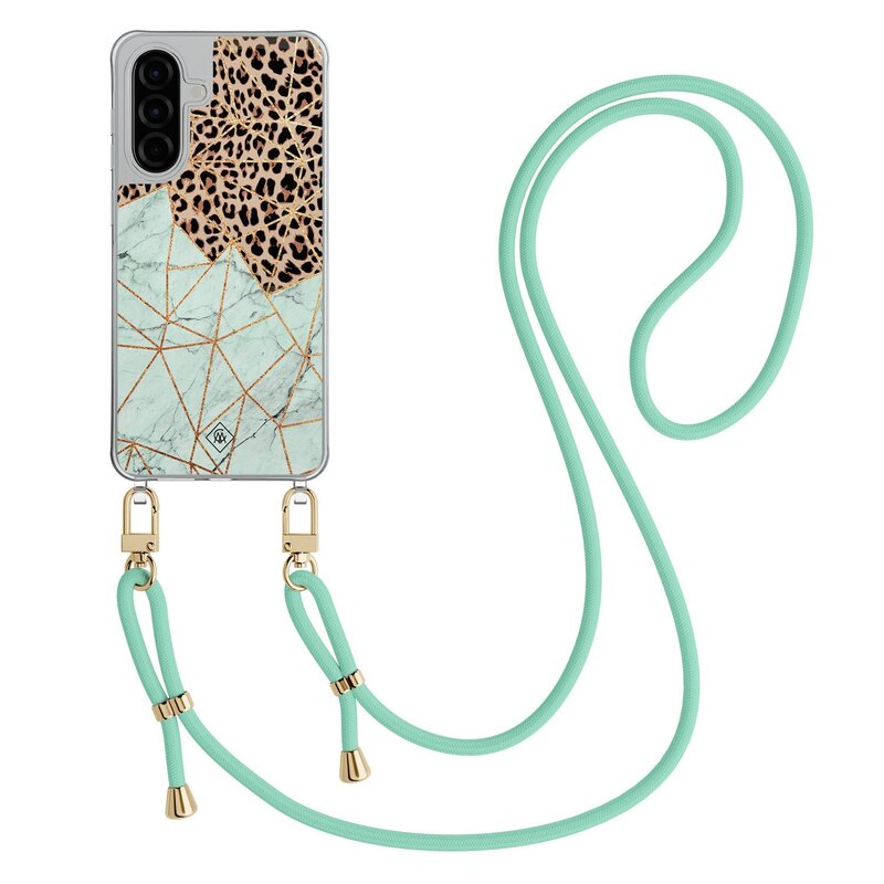Casimoda Samsung Galaxy A26 hoesje met rosegoud koord - Marmer paars