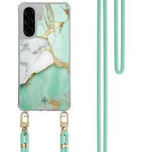 Casimoda Samsung Galaxy A26 hoesje met mint koord - Marmer mintgroen