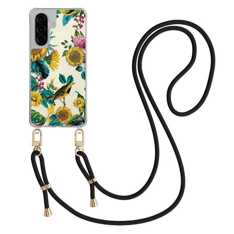 Casimoda Samsung Galaxy A26 hoesje met zwart koord - Sunflowers