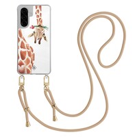 Casimoda Samsung Galaxy A26 hoesje met beige koord - Giraffe